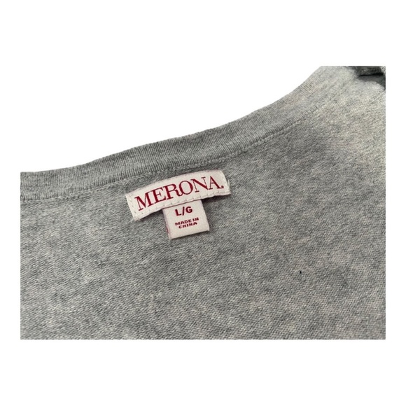 Merona Heather Gray & Floral Large Knit Cardigan - Picture 4 of 7